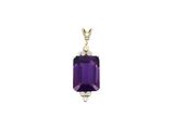 an amethorate and diamond pendant on a white background