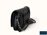 chanel black quilted lambskin mini flap bag with chain strap