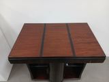 an image of a wooden table with two drawers underneath it