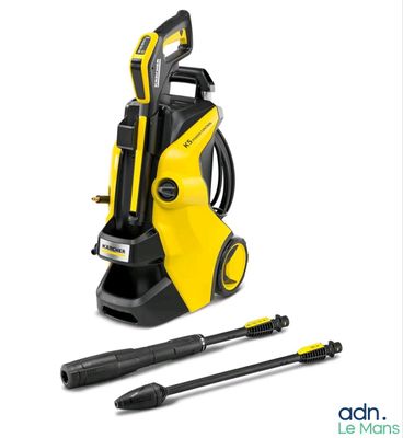 a yellow pressurer and tools on a white background