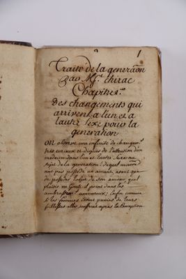 [CHIRAC (Pierre)]. Traité de la génération. Début du XVIIIe … - Photo 1
