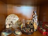 a shelf that has many different items on it