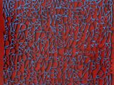 une image représentant un tableau rouge et bleu sur lequel figurent des inscriptions
