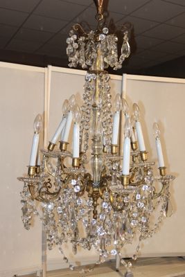 a large crystal chandelier hanging from the ceiling