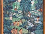 an image of a painting of a group of people in a jungle