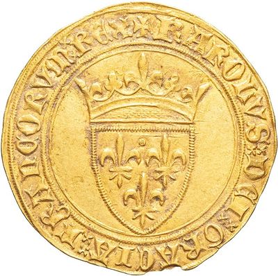 an image of a gold coin with a crown on it