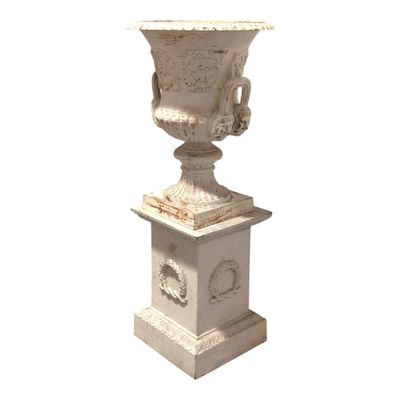 [statuaire de jardin] Important VASE Médicis en fonte laquée… - Photo 1