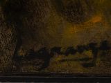 a picture of a painting of a cat on a window sill