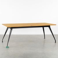 Table de salle à manger moderne, en bois massif et métal pat… (photo 2)