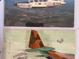 two pictures of a plane and a plane in a book