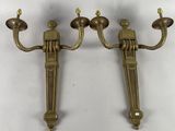 pair of antique brass wall sconces