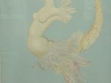 tableau représentant une femme tenant un oiseau dans la main
