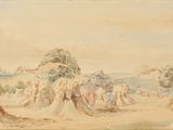 an image of a painting of a group of people in a field