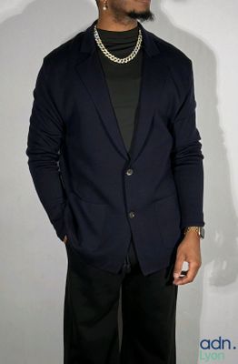 Blazer en laine Mérinos - CORDUROY - Taille 54 - Bleu nuit -…