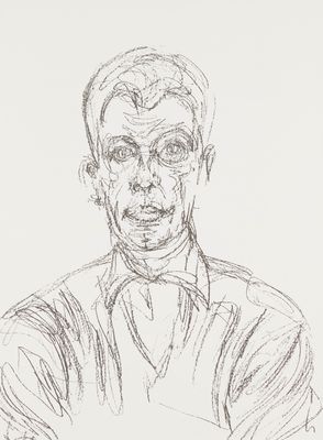 an ink drawing of a man in a shirt and tie