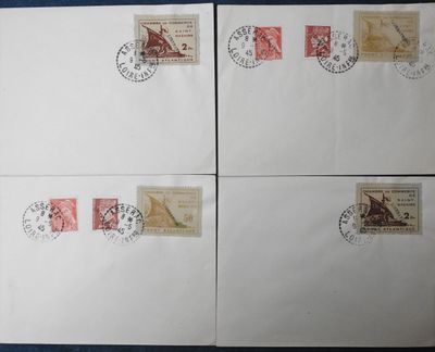 France 1945 Quatre lettres avec timbres surchargés Libératio…