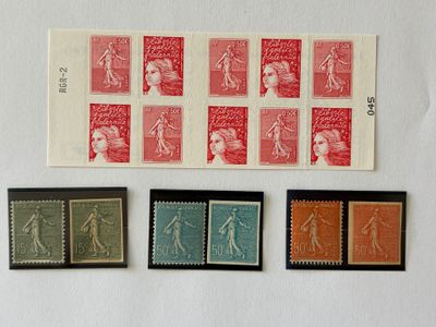 Plusieurs types de timbres sont présentés sur un fond blanc