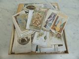 a box full of cards sitting on a table