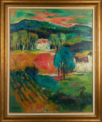 Geneviève GAVREL (1909-1999). Paysage au couchant, St Maur. - Photo 1