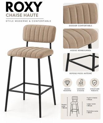 un gros plan sur un tabouret de bar sur lequel est posée une chaise