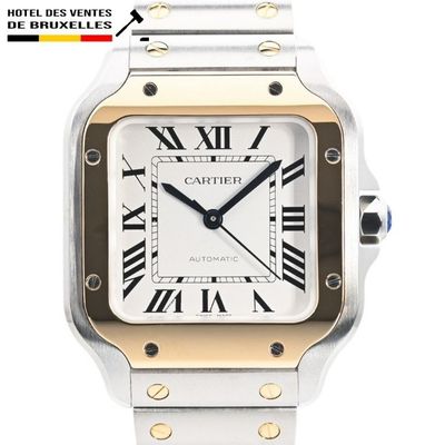 une photo d'une montre Cartier dont le cadran comporte des chiffres romains