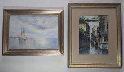 Un lot de deux aquarelles sur VENISE, Italie :
