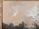 painting of cows grazing in a field with a tree in the background