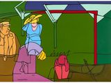 an image of a cartoon of a man and a woman on a bench