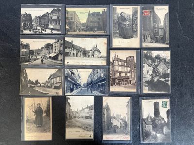 a lot of old black and white photos of old buildings
