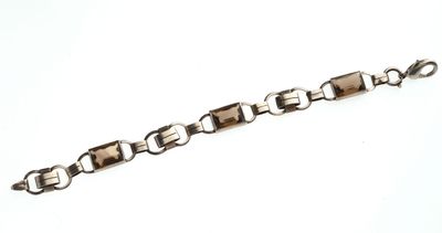 BRACELET en argent à mailles marine stylisée alternés de tro…