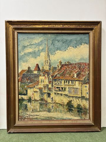 Fernand Laval (1886-1966) « Argenton » Huile sur toile. Signée da