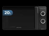 four à micro-ondes noir d'une capacité de 20 litres sur fond noir