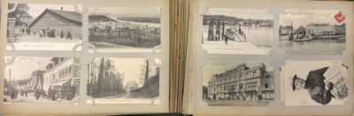 many pictures of people in this old photo album