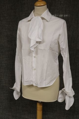 YOHJI YAMAMOTO – Chemise en popeline de coton, nœud aux manches e...