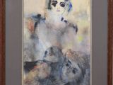 an image of a painting of a man with a dog