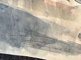 a picture of a painting of a skateboarder doing a trick