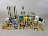 many different types of perfumes and bottles on the table