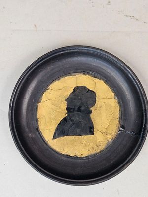 Fixé sous verre Ombre d'homme en buste tourné à gauche monog…