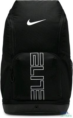 un sac à dos noir orné d'un logo Nike blanc