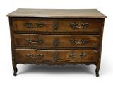an antique chest of drawers on a white background