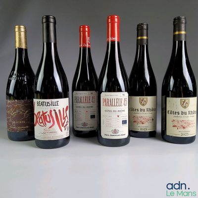 plusieurs bouteilles de vin sont alignées sur une table