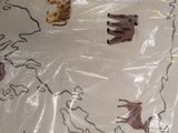 a picture of a close up of a plastic bag with drawings on it