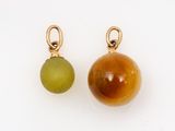 pair of jade and agate pendants