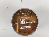 a sticker that says bears and benefits on the side of a toilet
