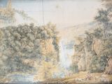 a picture of a painting on the wall of a room