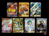 six different pokemon cards on a black background