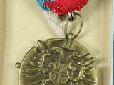 an image of a medal in a box with a ribbon around it