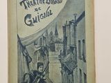 an old book with a picture of a town on it