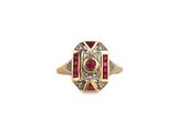 an art deco ruby and diamond ring