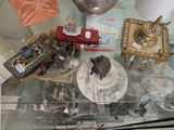 a glass table with a lot of items on it